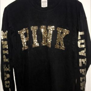 pink long sleeve shirt